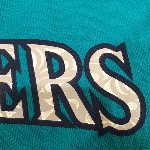 Seattle Mariner’s Muckleshoot Casino Jersey Short Sleeve Shirt Size XL Teal Blue - Picture 4 of 11